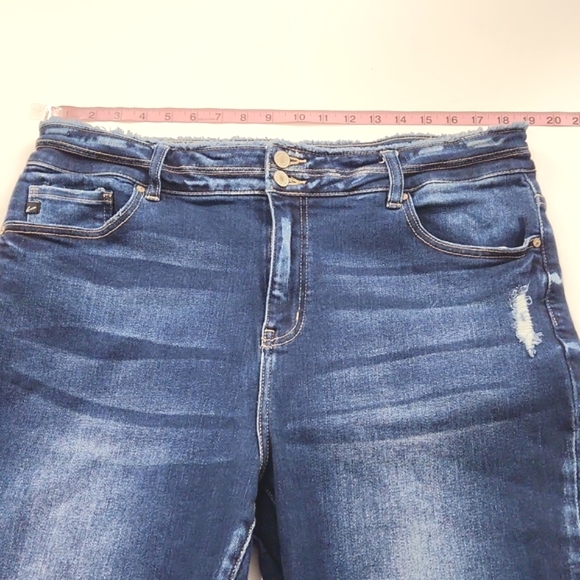 Kancan Gill High Rise Split Flare Frayed Hem Jeans - Picture 9 of 16